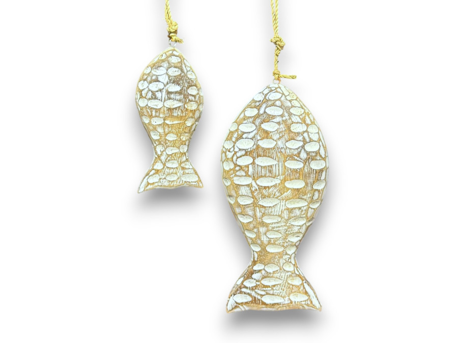 SET 2 PECES COLGANTE BLCO/NATUR 16/25cm