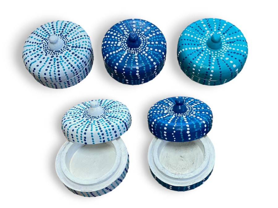 CAJA ERIZO PINTADA 15cm