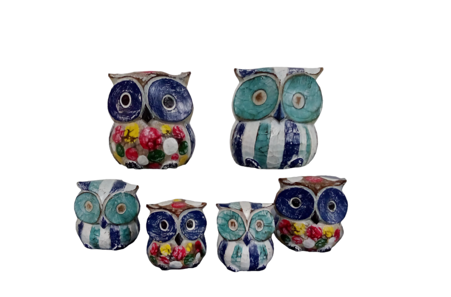 SET 3 BUHOS 06/08/10cm