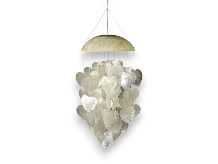 CAPIZ SOMBRERO CORAZONES BLCO. 15x30cm