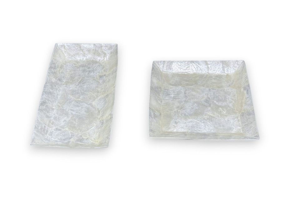 BANDEJA CAPIZ CUADRADA/RECT. 15x15cm 10,5x20cm pack 6