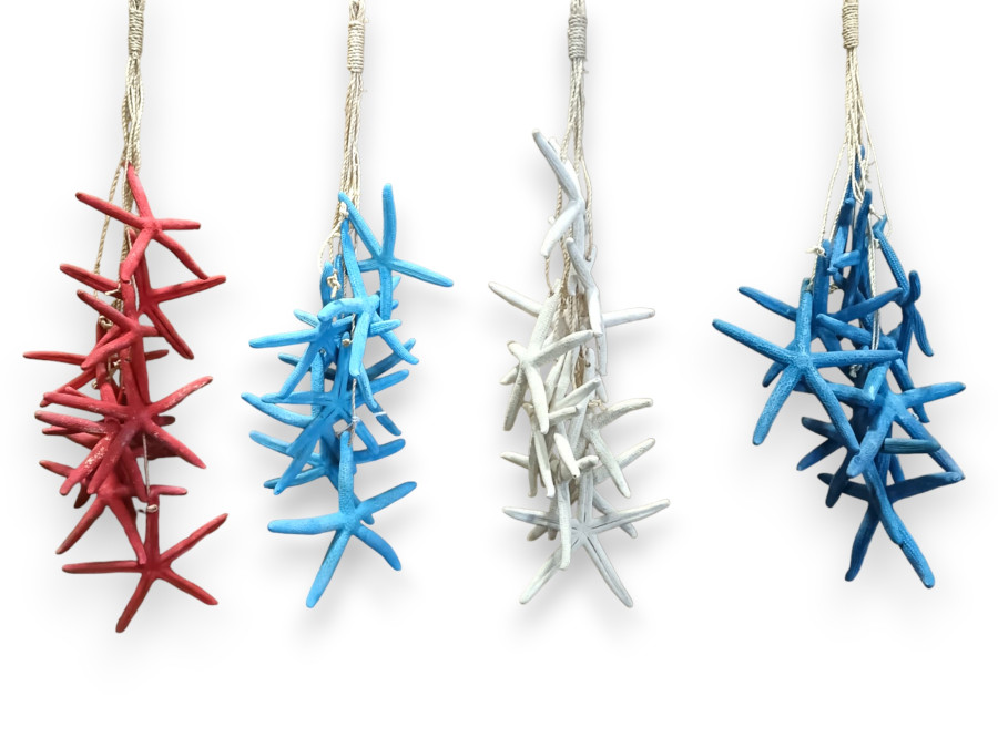 DECO RACIMO DEDOS 30cm blco./azul/turq./rojo pack 4