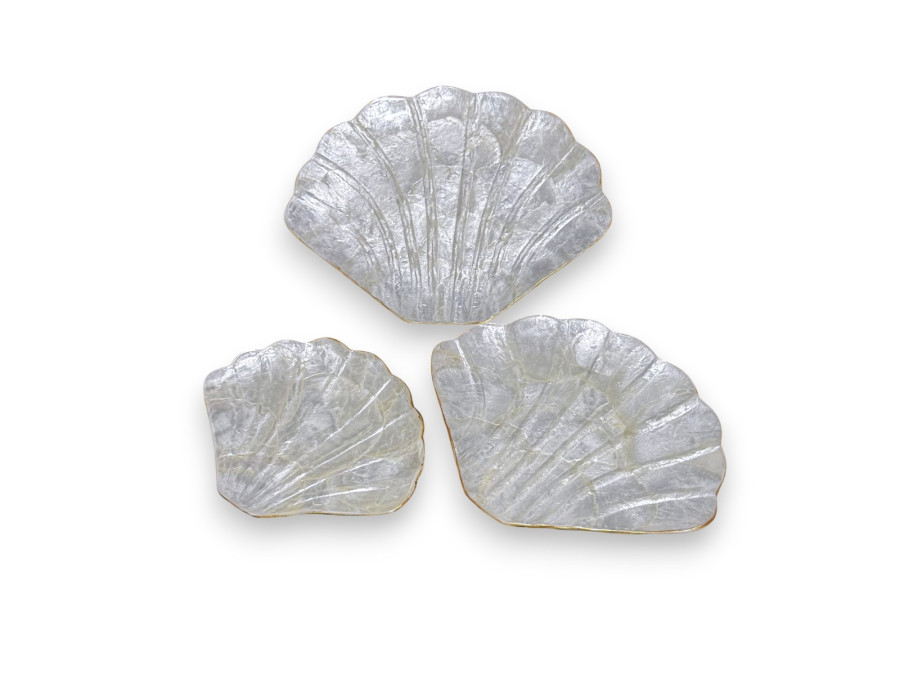 SET 3 PLATOS VIEIRA BORDE DORADO 10/15/20cm