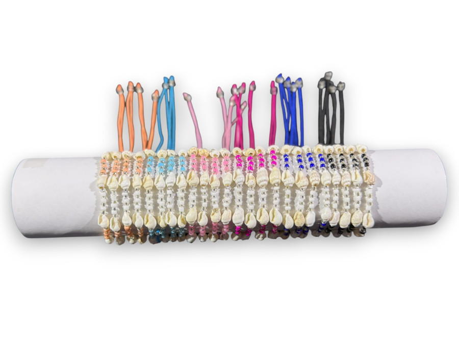 Y.P.MA-26102 SHELL+TRANSPARENT BEADS 6 colors tubo 24