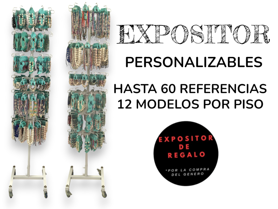 EXPOSITOR HIERRO 12 GANCHOS  5 PISOS