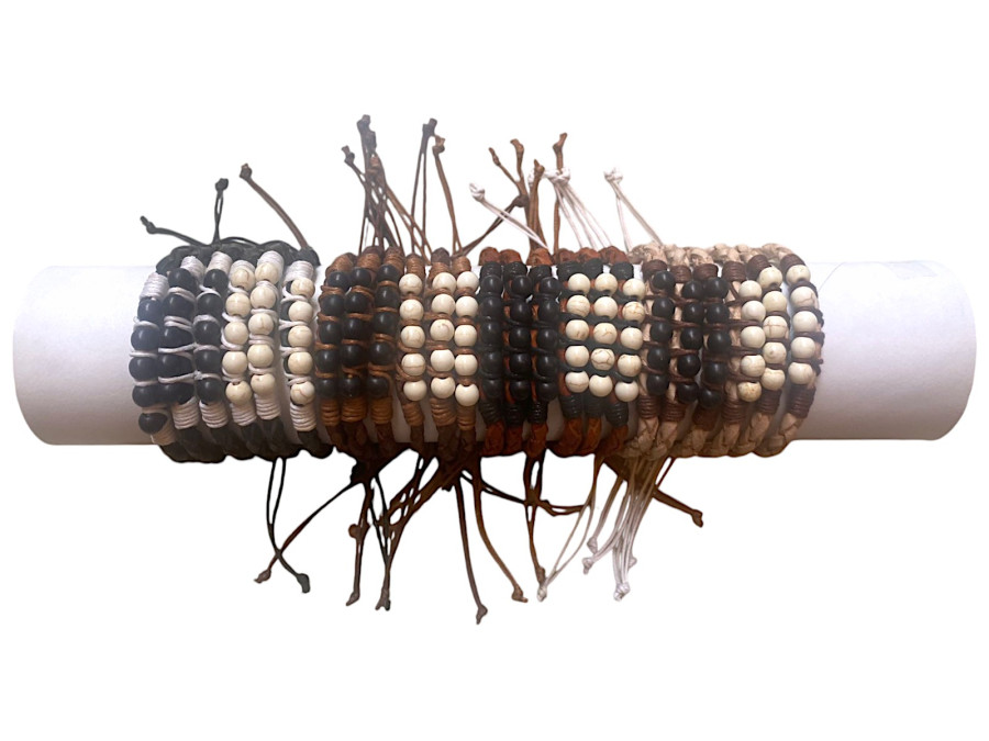 P.MA-25115 PIEL BEAD STONE COMBI BLACK&WHITE tubo 24