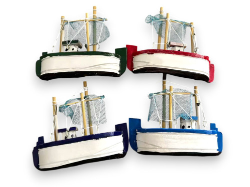 IMAN BARCO MADERA 8x6cm 6 COLORES Pack 24