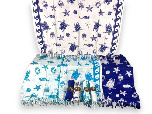 PAREO ANIMALES MARINOS 4 COLORES Pack 8